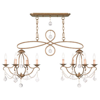 Chesterfield Eight Light Island Chandelier in Antique Gold Leaf (107|6437-48)