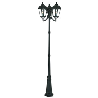 Morgan Three Light Outdoor Post Mount in Textured Black w/ Antique Silver Cluster (107|76198-14)