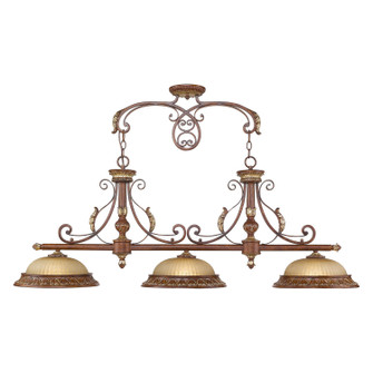 Villa Verona Three Light Island Pendant in Hand Applied Verona Bronze w/ Aged Gold Leafs (107|8584-63)