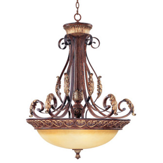 Villa Verona Four Light Pendant in Hand Applied Verona Bronze w/ Aged Gold Leafs (107|8587-63)