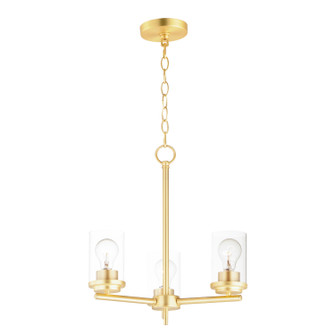 Corona Three Light Chandelier in Satin Brass (16|10203CLSBR)