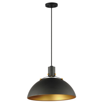 Dawn One Light Pendant in Antique Brass / Black (16|12048ABBK)