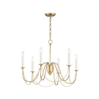 Plumette Six Light Chandelier in Gold Leaf (16|12166GL)