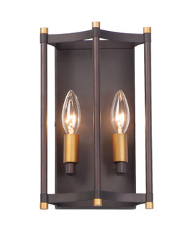 Wellington Two Light Wall Sconce in Oil Rubbed Bronze / Antique Brass (16|13599OIAB)