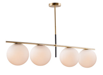 Vesper Four Light Pendant in Satin Brass / Black (16|26036SWSBRBK)