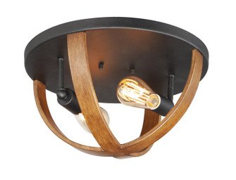 Compass Two Light Flush Mount in Antique Pecan / Black (16|27570APBK)