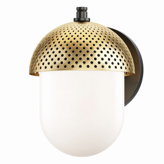 Perf Outdoor One Light Outdoor Wall Sconce in Black / Gold (16|30182WTBKGLD)