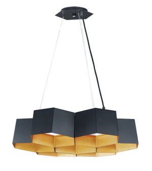 Honeycomb LED Chandelier in Black / Gold (16|30337BKGLD)