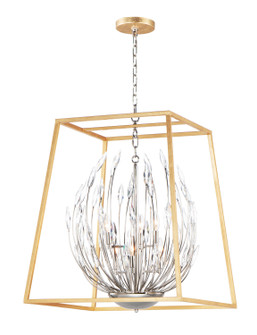 Bouquet Six Light Pendant in Polished Nickel / Gold Leaf (16|32406BCPNGL)