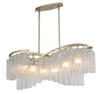 Victoria Six Light Linear Chandelier in Golden Silver (16|39579WFLGS)