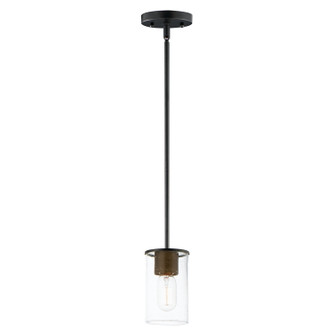 Sleek One Light Mini Pendant in Antique Brass / Black (16|91840CDABBK)