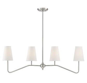 Mchan Four Light Linear Chandelier in Brushed Nickel (446|M10078BN)