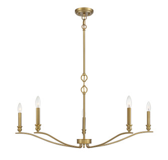 Five Light Chandelier in Natural Brass (446|M10086NB)