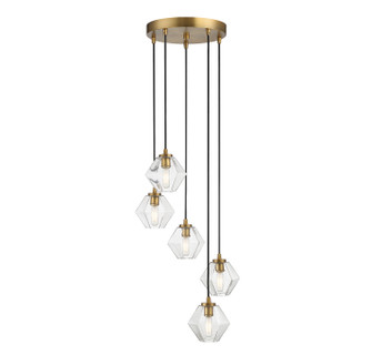 Five Light Chandelier in Natural Brass (446|M10095NB)