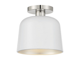 One Light Flush Mount in White with Polished Nickel (446|M60067WHPN)