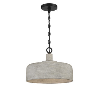 One Light Pendant in Weathered Gray with Black (446|M70103WGBK)