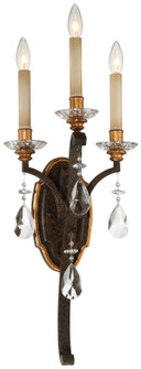 Chateau Nobles Three Light Wall Sconce in Raven Bronze With Sunburst Gold Leaf Highlights (29|N6453-652)