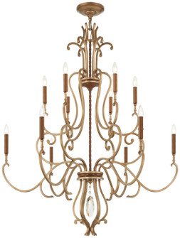 Magnolia Manor 12 Light Chandelier in Pale Gold With Distressed Bronze (29|N6559-690)