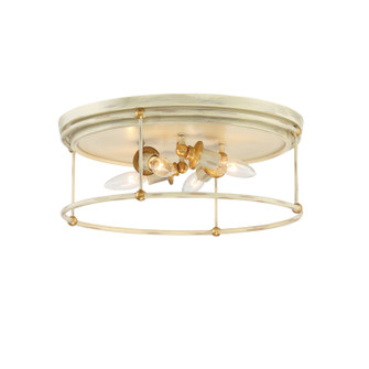 Westchester County Four Light Flush Mount in Farmhouse White w/Gilded Gold Leaf (7|1040-701)