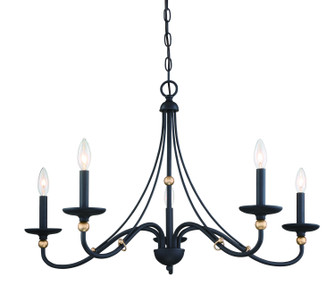 Westchester County Five Light Chandelier in Sand Coal With Skyline Gold Le (7|1044-677)