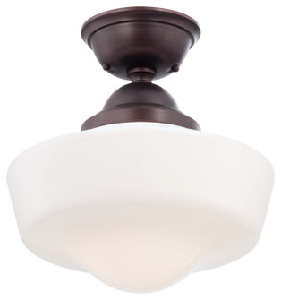 One Light Semi Flush Mount in Brushed Bronze (7|2257-576)