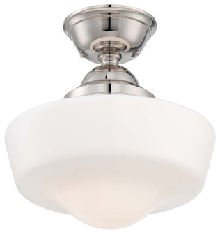 One Light Semi Flush Mount in Polished Nickel (7|2257-613) One Light Semi Flush Mount in Polished Nickel (7|2257-613)