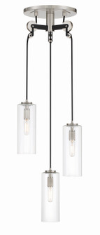 Pullman Junction Three Light Pendant in Coal With Brushed Nickel (7|2897-691)