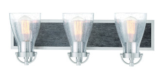 Garrison Three Light Bath in Brush Nickel w/Shale Wood (7|3343-098)