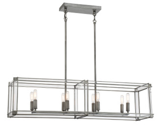 Langen Square Eight Light Island Pendant in Antique Nickel (7|3858-756)
