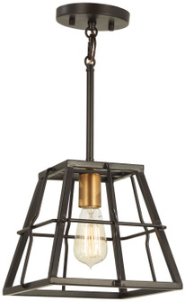Keely Calle One Light Mini Pendant in Painted Bronze w/Natural Brushed Brass (7|4761-416)
