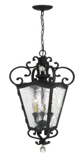 Brixton Ivey Three Light Outdoor Chain Hung in Coal And Soft Brass (7|9334-661)