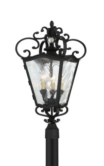 Brixton Ivey Three Light Outdoor Post Mount in Coal And Soft Brass (7|9336-661)