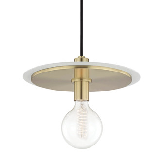 Milo One Light Pendant in Aged Brass/Soft Off White (428|H137701L-AGB/WH)