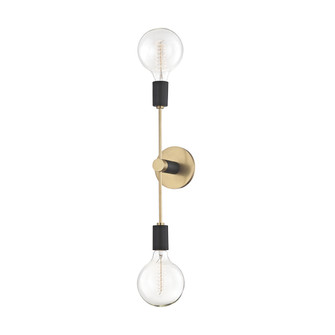 Astrid Two Light Wall Sconce in Aged Brass (428|H178102-AGB/BK)