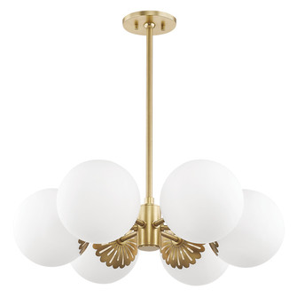 Paige Six Light Chandelier in Aged Brass (428|H193806-AGB)