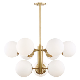 Paige Nine Light Chandelier in Aged Brass (428|H193809-AGB)