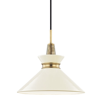 Kiki One Light Pendant in Aged Brass/Cream (428|H251701S-AGB/CR)