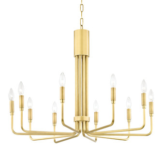 Brigitte Ten Light Chandelier in Aged Brass (428|H261810-AGB)