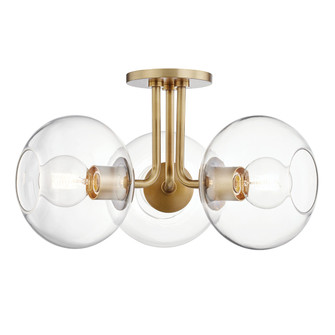 Margot Three Light Semi Flush Mount in Aged Brass (428|H270603-AGB)