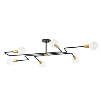 Jena Six Light Semi Flush Mount in Aged Brass (428|H488606L-AGB/TBK)