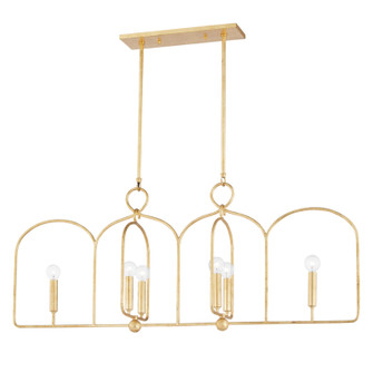 Mallory Six Light Linear in Gold Leaf (428|H512906-GL)