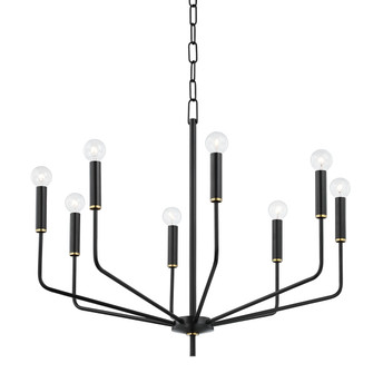 Bailey Eight Light Chandelier in Aged Brass (428|H516808-AGB/SBK)