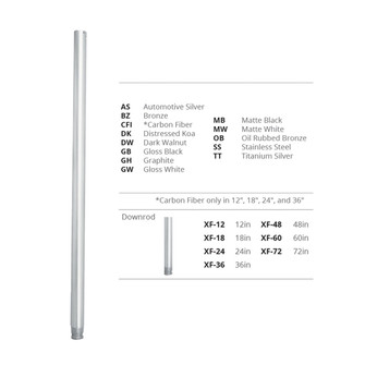 Fan Accessories Downrod in Brushed Aluminum (441|XF-12-BA)