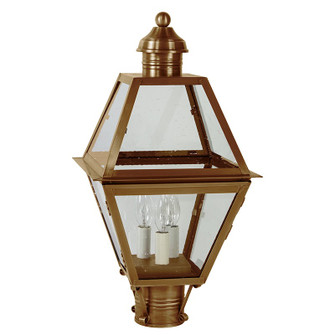 Boston Three Light Post Mount in Antique Brass (196|1003-AB-LT3-CSG)