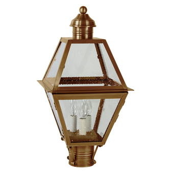 Boston Three Light Post Mount in Antique Brass (196|1003-AB-LT3-SMG)