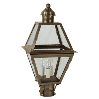 Boston Three Light Post Mount in Dark Antique Brass (196|1003-DAB-LT3-CSG)