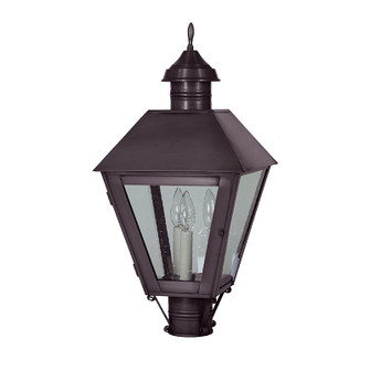 Boston Three Light Post Mount in Dark Brass (196|1113-DB-LT3-CSG)