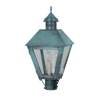 Boston Three Light Post Mount in Verdi Gris (196|1113-VG-LT3-SMG)