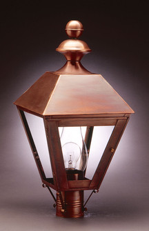 Boston One Light Post Mount in Antique Copper (196|1123-AC-CIM-CLR)