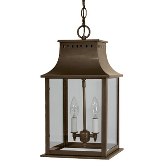 Rockland Two Light Hanging Lantern in Dark Antique Brass (196|11322-DAB-LT2-CLR)